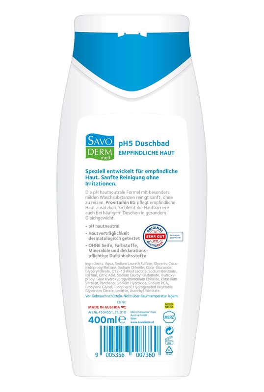 Savoderm pH5 shower gel for sensitive skin