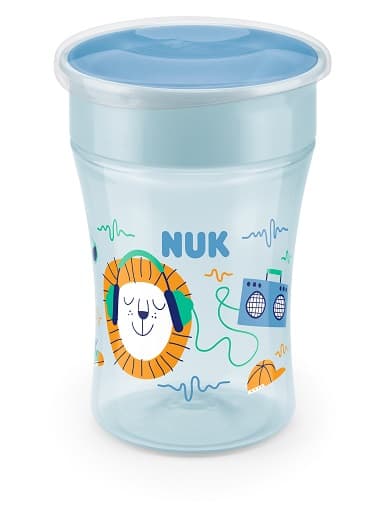 NUK Magic Cup 230 ml, 360° drinking rim, 8+ months, blue
