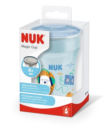 NUK Magic Cup 230 ml, 360° drinking rim, 8+ months, blue
