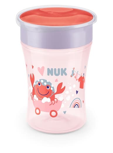 NUK Magic Cup 230 ml, 360° drinking rim, 8+ months, red