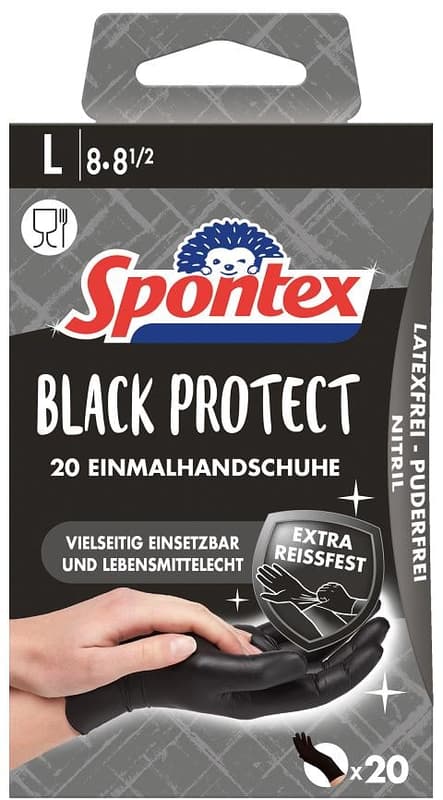 Spontex gloves Black Protect size L