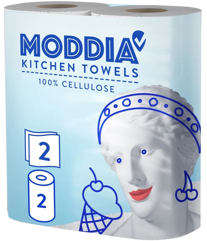 Moddia kitchen roll, 2 rolls, 50 sheets / 2-ply