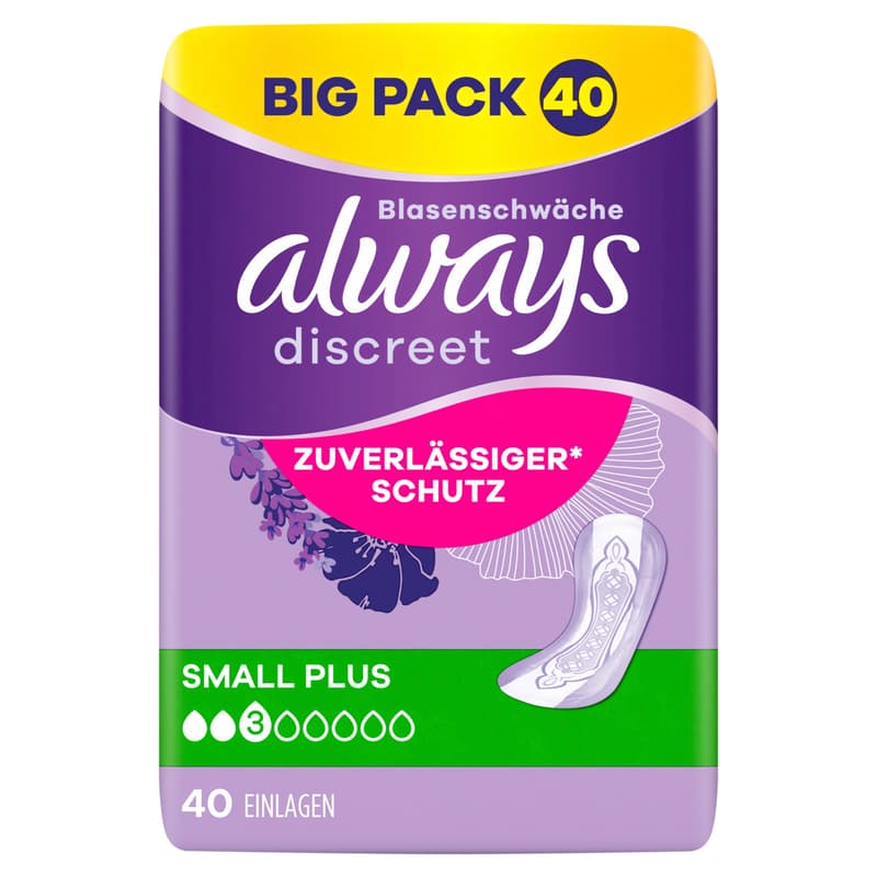 Always Discreet Inkontinenz Small Plus Big Pack 40 Stück