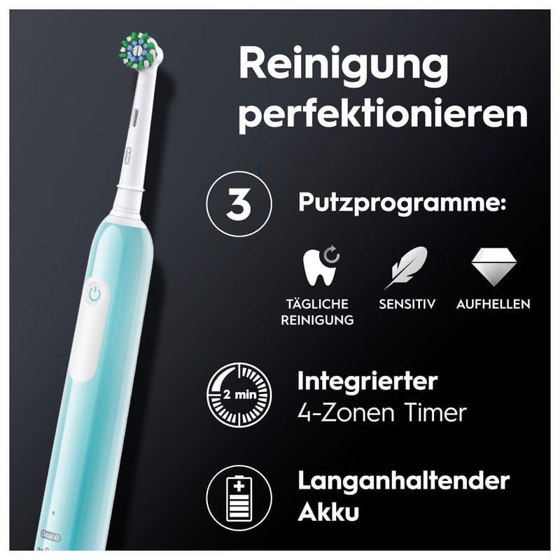 Oral-B Cross Action Elektrische Zahnbürste Pro 1 Caribbean Blue