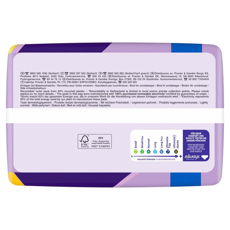 Always Discreet Inkontinenz Long Plus Big Pack 20 Stück