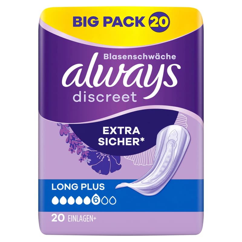 Always Discreet Inkontinenz Long Plus Big Pack 20 Stück
