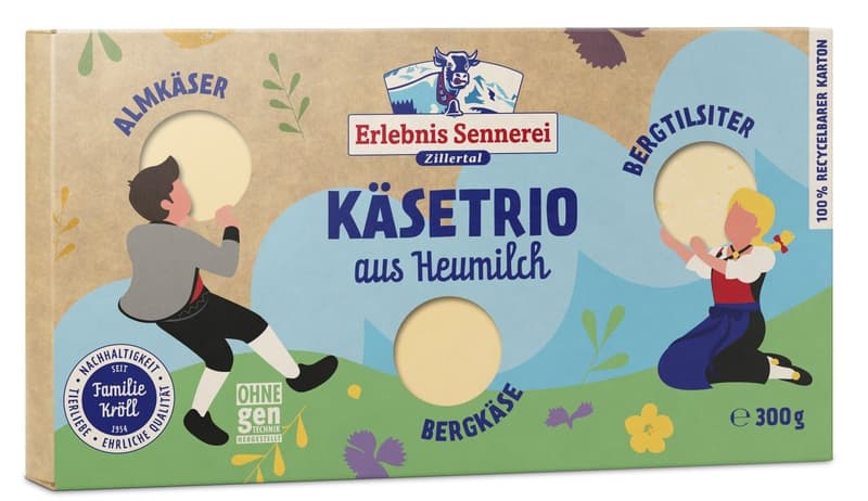 Erlebnis Sennerei Zillertal Käsetrio aus Heumilch