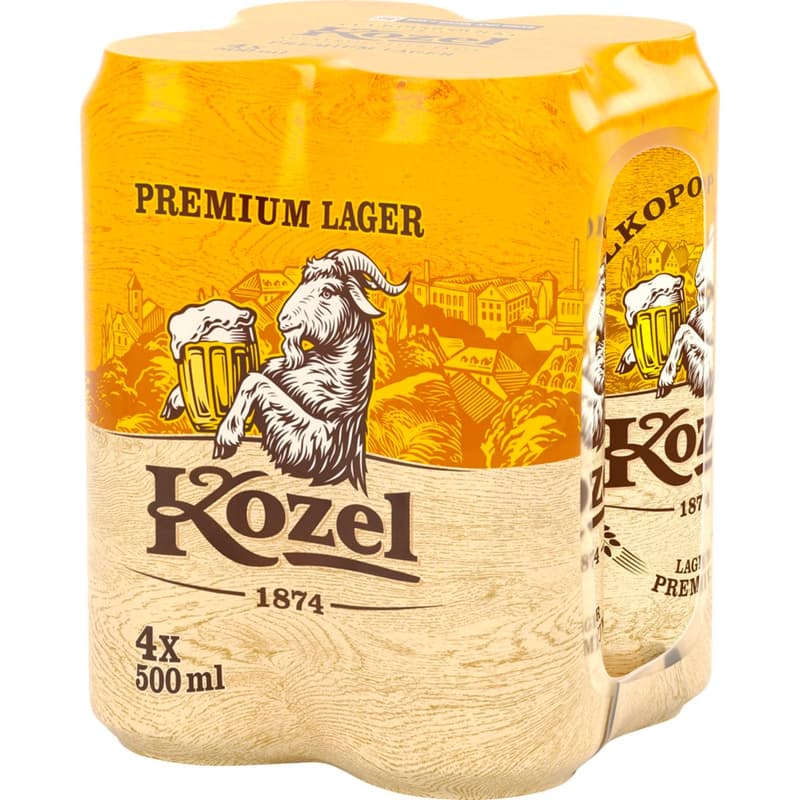 Kozel Hell Premium Lager Can 4x500ml (Disposable Deposit)