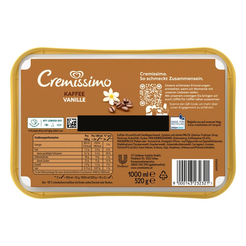 Cremissimo Kaffee-Vanille (tiefgekühlt)