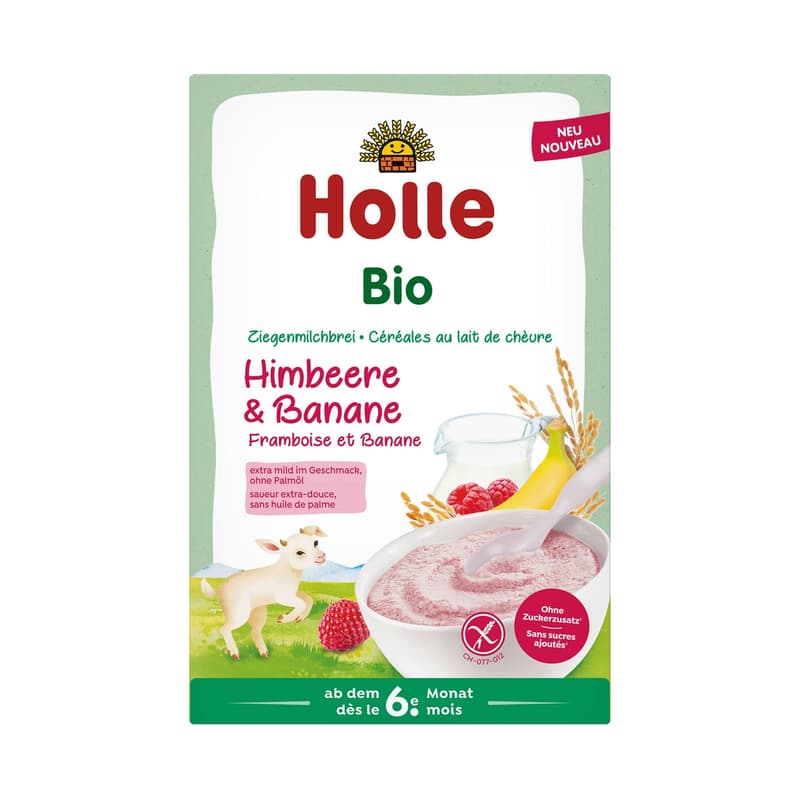 Holle BIO Ziegenmilchbrei Himbeer Banane glutenfrei