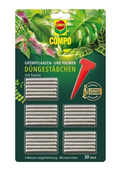 COMPO Green plant and palm fertiliser sticks with GUANO (30 sticks)