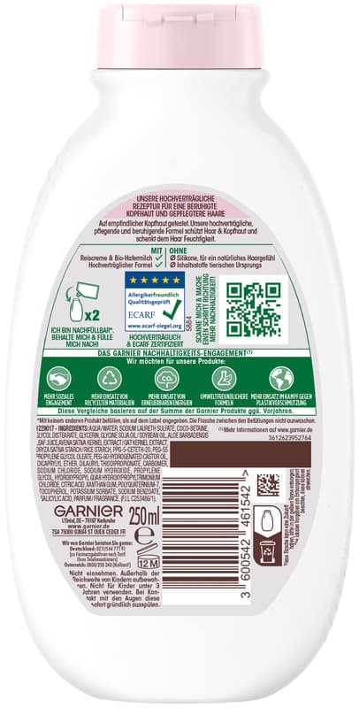 Garnier True Treasures Shampoo Gentle Oat Milk