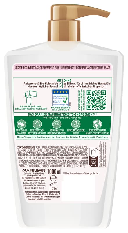 Garnier Wahre Schätze Shampoo Sanfte Hafermilch