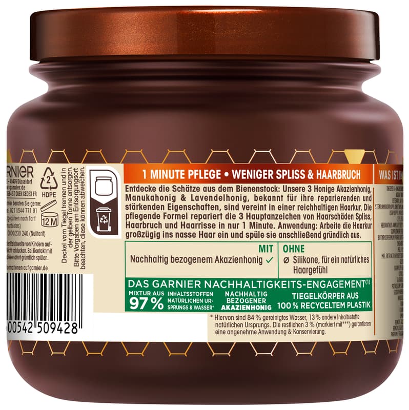 Garnier Wahre Schätze 1-Minute Haarkur Honig Schätze