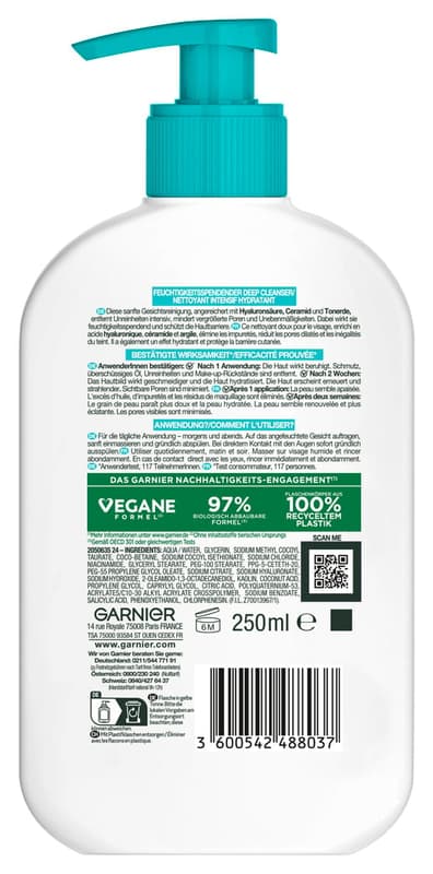 Garnier Skin Clear Hydrating Deep Cleanser