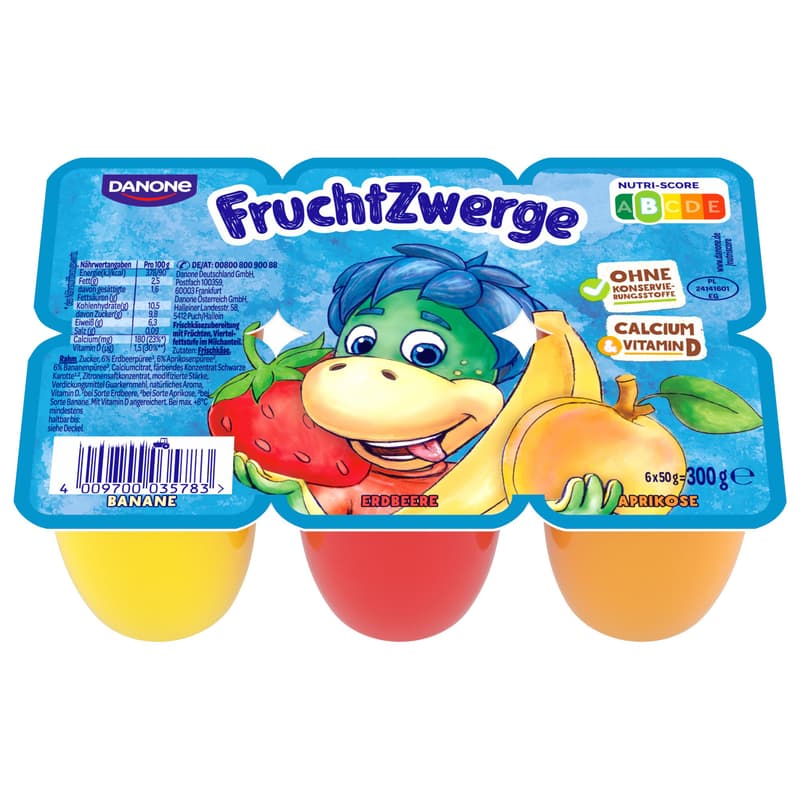 Danone FruchtZwerge Erdbeer-Aprikose-Banane 6x50g