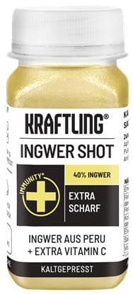 Kraftling Ingwer Shot Extra Strong Orange-Curcuma - gekühlt