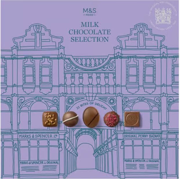 Marks and Spencer Auswahl von Milchschokoladen-Pralinen mit verschiedenen Füllungen