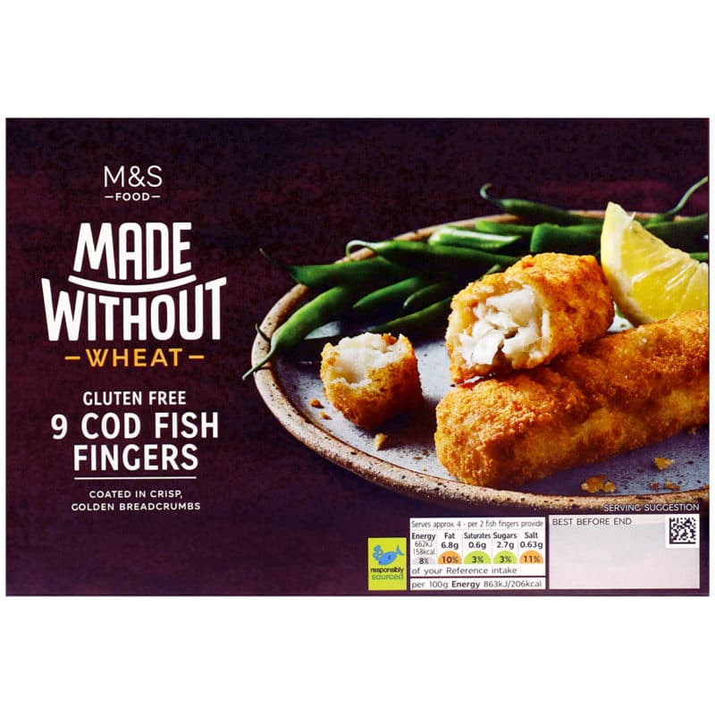 Marks & Spencer Made Without 9 Cod Fish Fingers glutenfrei (tiefgekühlt)
