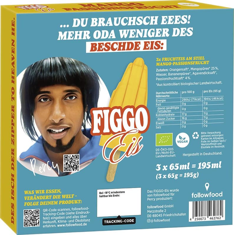 followfood BIO stick ice cream mango passion fruit “FIGGO” from Teddy Teclebrhan 3 x 65ml