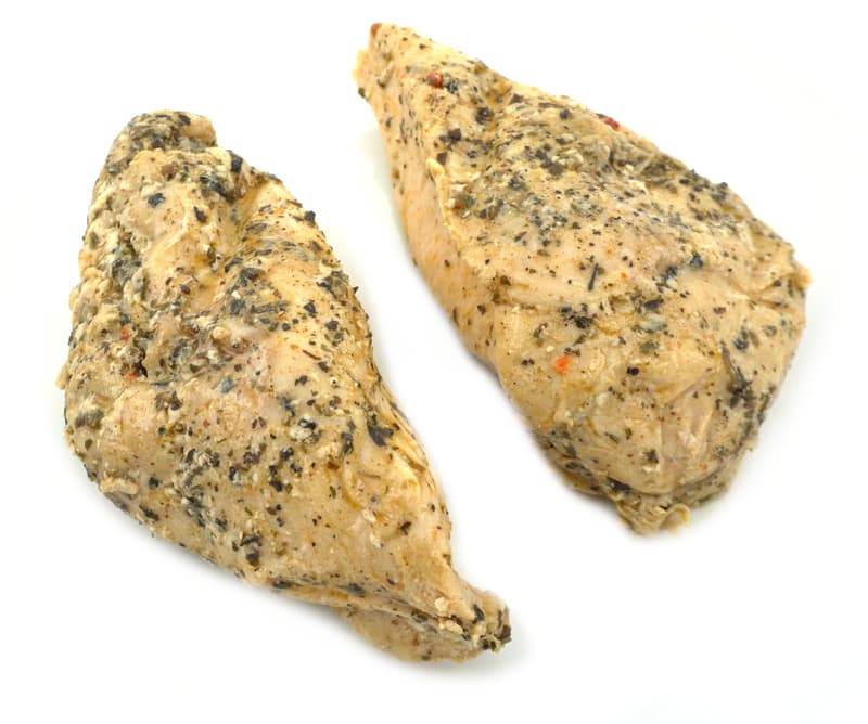 Chicken fillet in herb marinade sous vide
