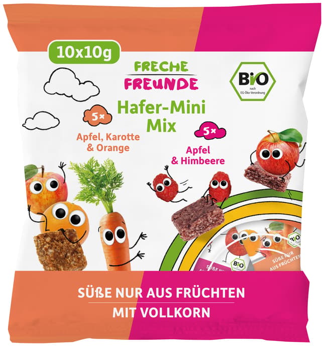 Freche Freunde BIO Oat Mini Mix Apple, Carrot & Orange and Apple & Raspberry 