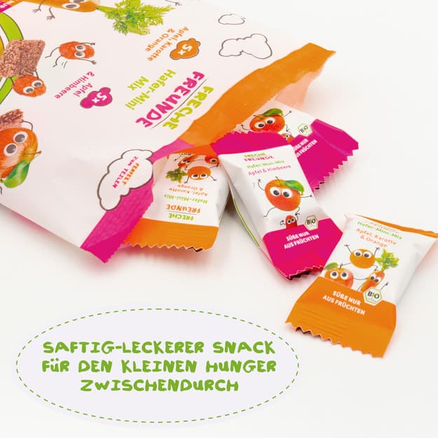 Freche Freunde BIO Oat Mini Mix Apple, Carrot & Orange and Apple & Raspberry 