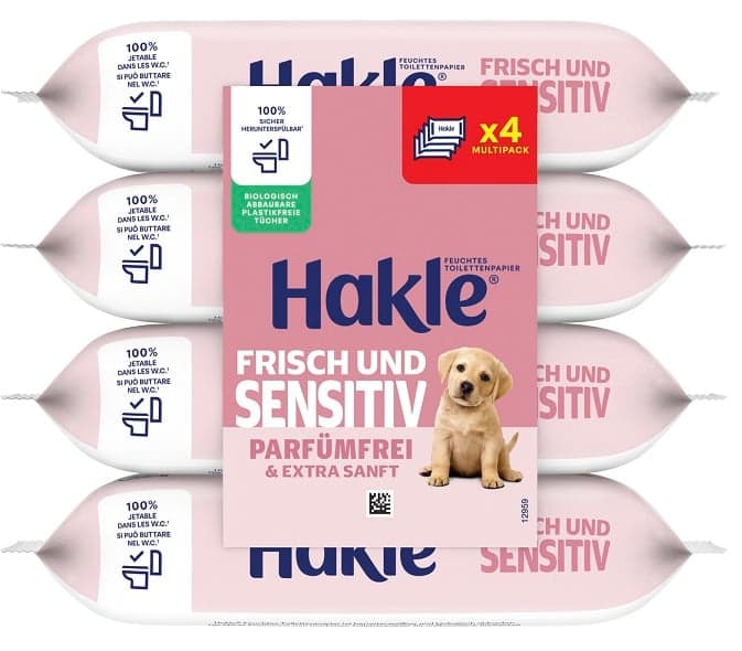 Hakle Moist Fresh and Sensitive QUATTRO PACK, 4x42 sheets