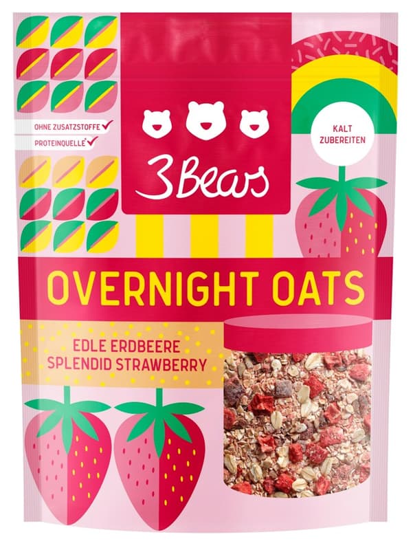 3Bears Overnight Oats Edle Erdbeere