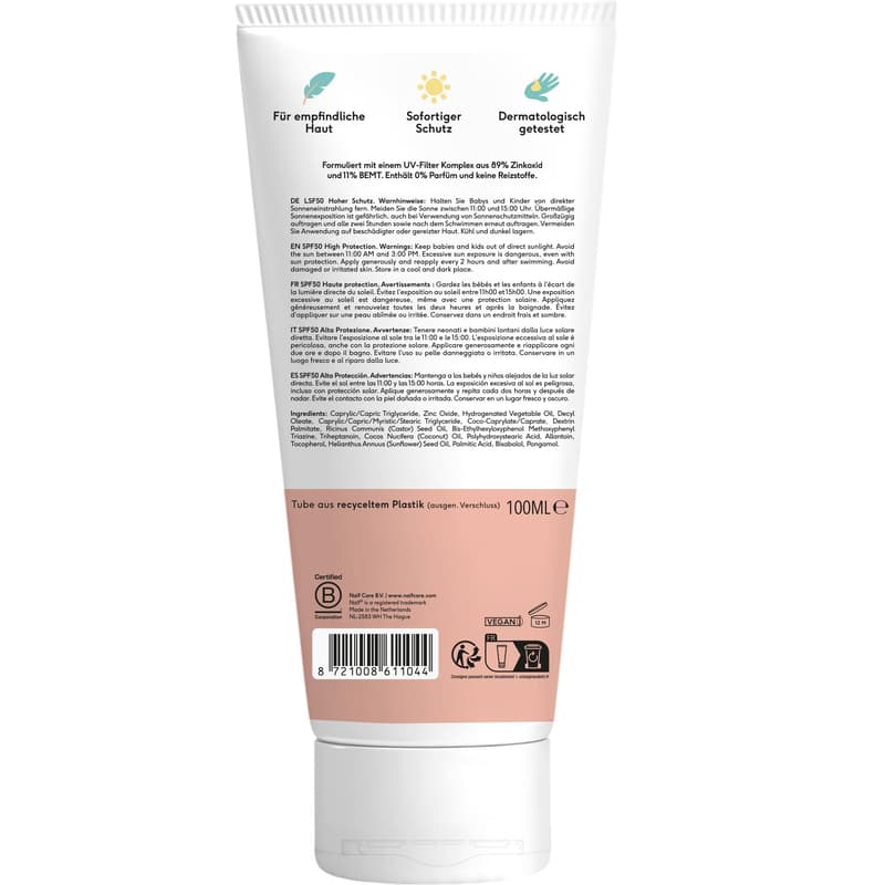 Naïf Care Sonnenschutzcreme Baby & Kind, 0% Parfüm LSF 50