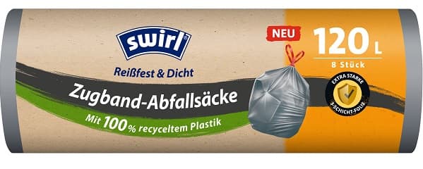 Swirl® waste bag 120L with drawstring