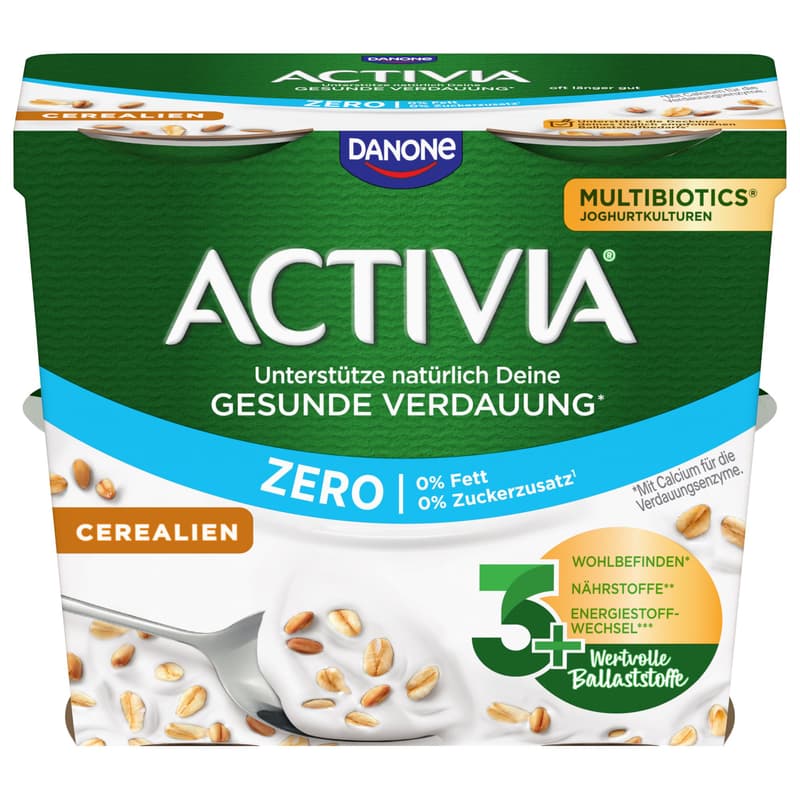 Danone Activia ZERO 0% Fett Joghurt Cerealien 4x115g