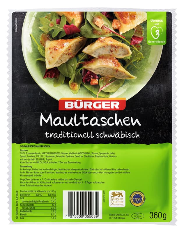Bürger Traditional Swabian Maultaschen