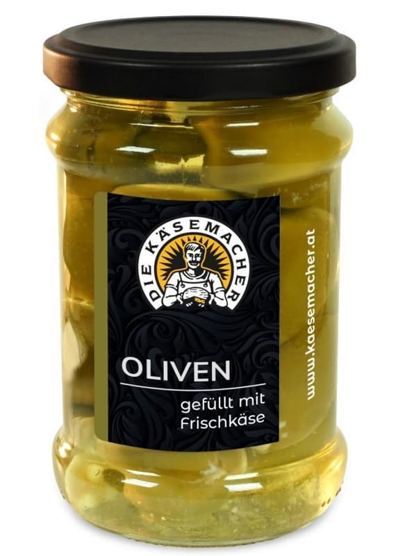 Die Käsemacher Oliven gefüllt mit Frischkäse