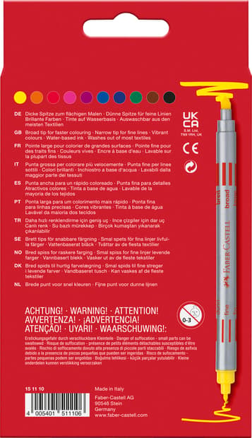 Faber-Castell double fibre-tip pens 10-pack box