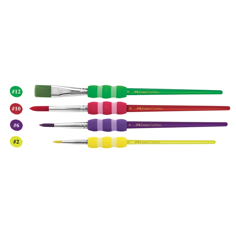 Faber-Castell brushes set of 4 with soft grip BK