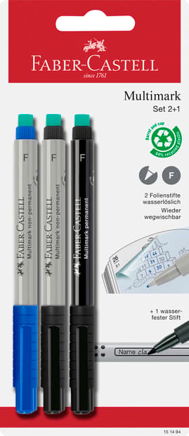 Faber-Castell Marker Multimark 2x non-perm. + 1x perm.