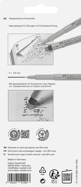 Faber-Castell Marker Multimark 2x non-perm. + 1x perm.