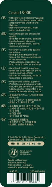 Faber-Castell pencil Castell 9000 6er Etui