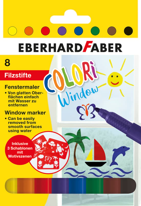 Eberhard Faber Window Marker 8er Etui inkl. Schablonen