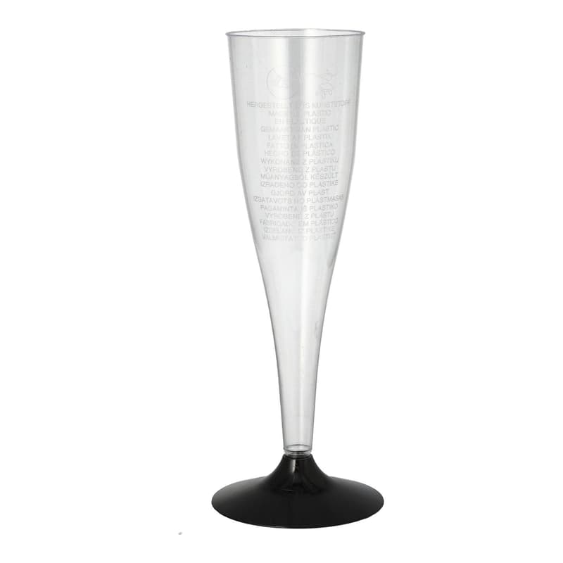 Stemmed glasses for sparkling wine, crystal clear