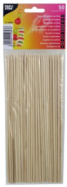 Wooden shashlik skewers, 20 cm