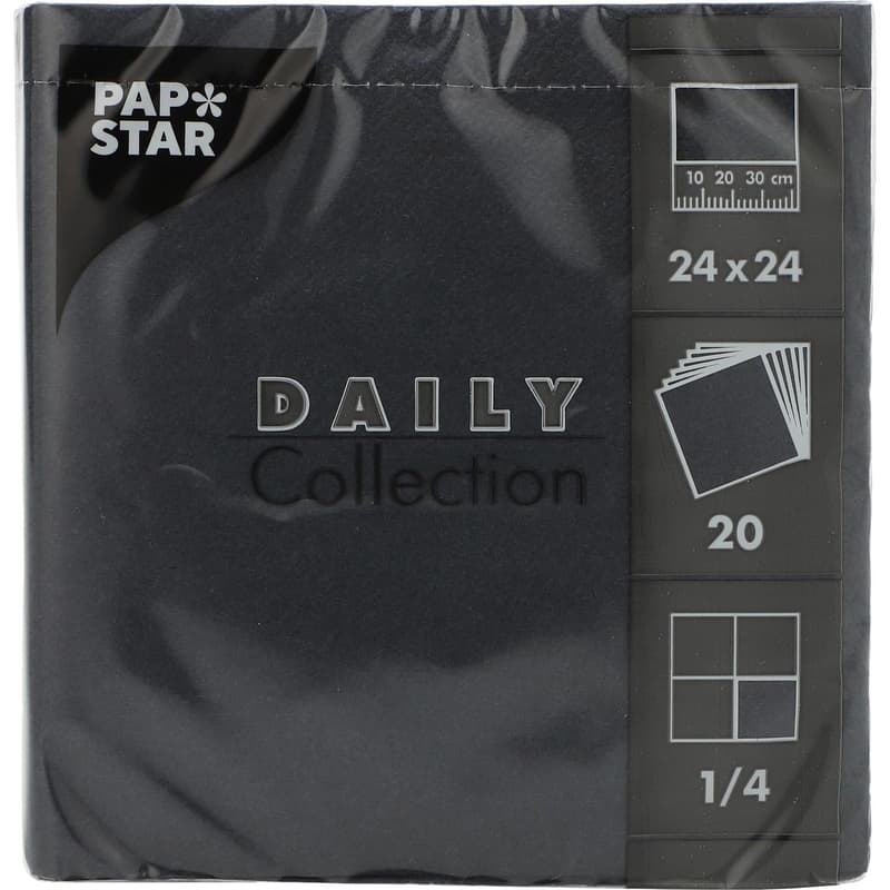 DAILY Collection napkins 24 cm x 24 cm black