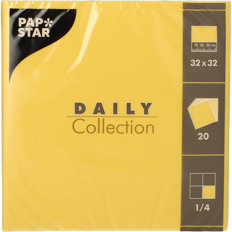 DAILY Collection napkins 32 cm x 32 cm yellow