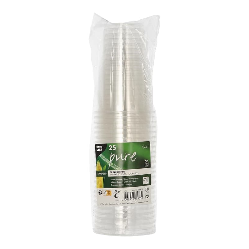 Cold drinks cup, 0.2l, crystal clear with foam rim