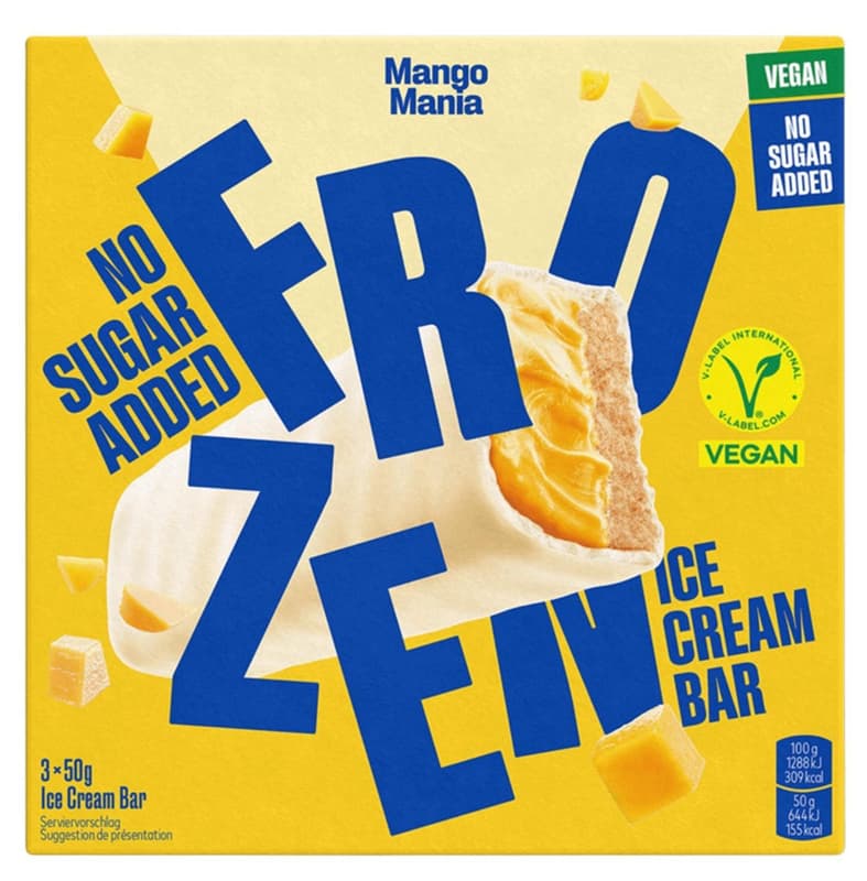 Frozen Power Mango Mania Ice Cream Bars 3x50g VEGAN