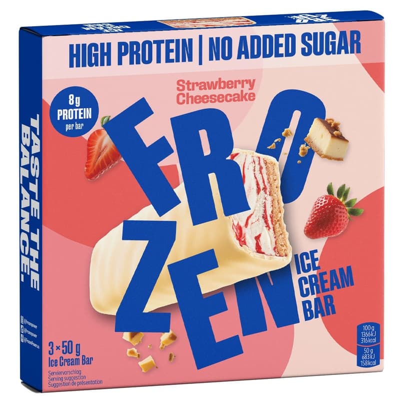 Frozen Power Strawberry Cheesecake Ice Cream Bars 3x50g