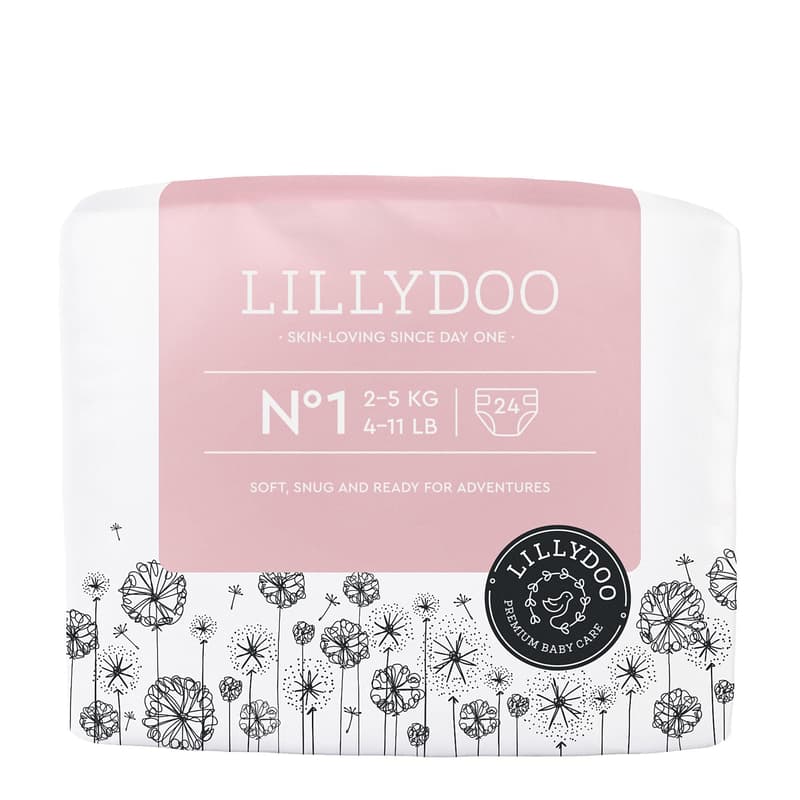 LILLYDOO Windeln Größe 1, 2-5 kg, 24 Stück