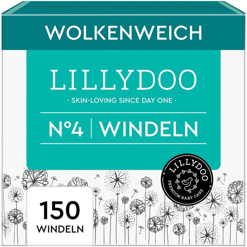 LILLYDOO Windeln Größe 4, Monatsbox, 150 Stück