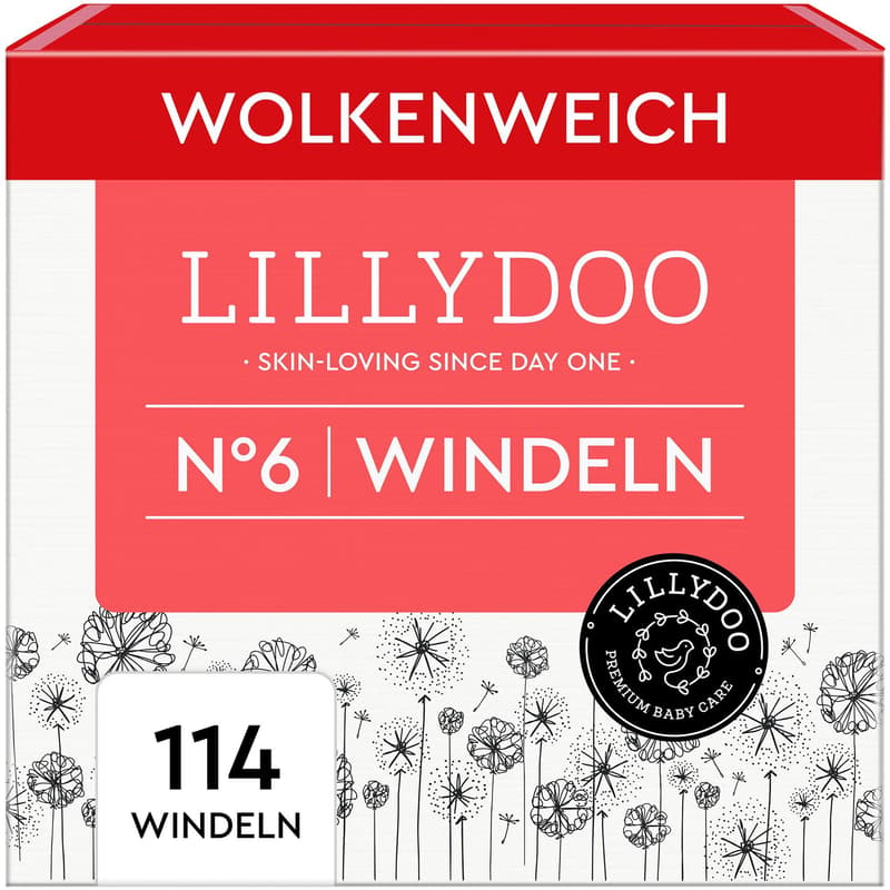 LILLYDOO Windeln Größe 6, Monatsbox, 114 Stück